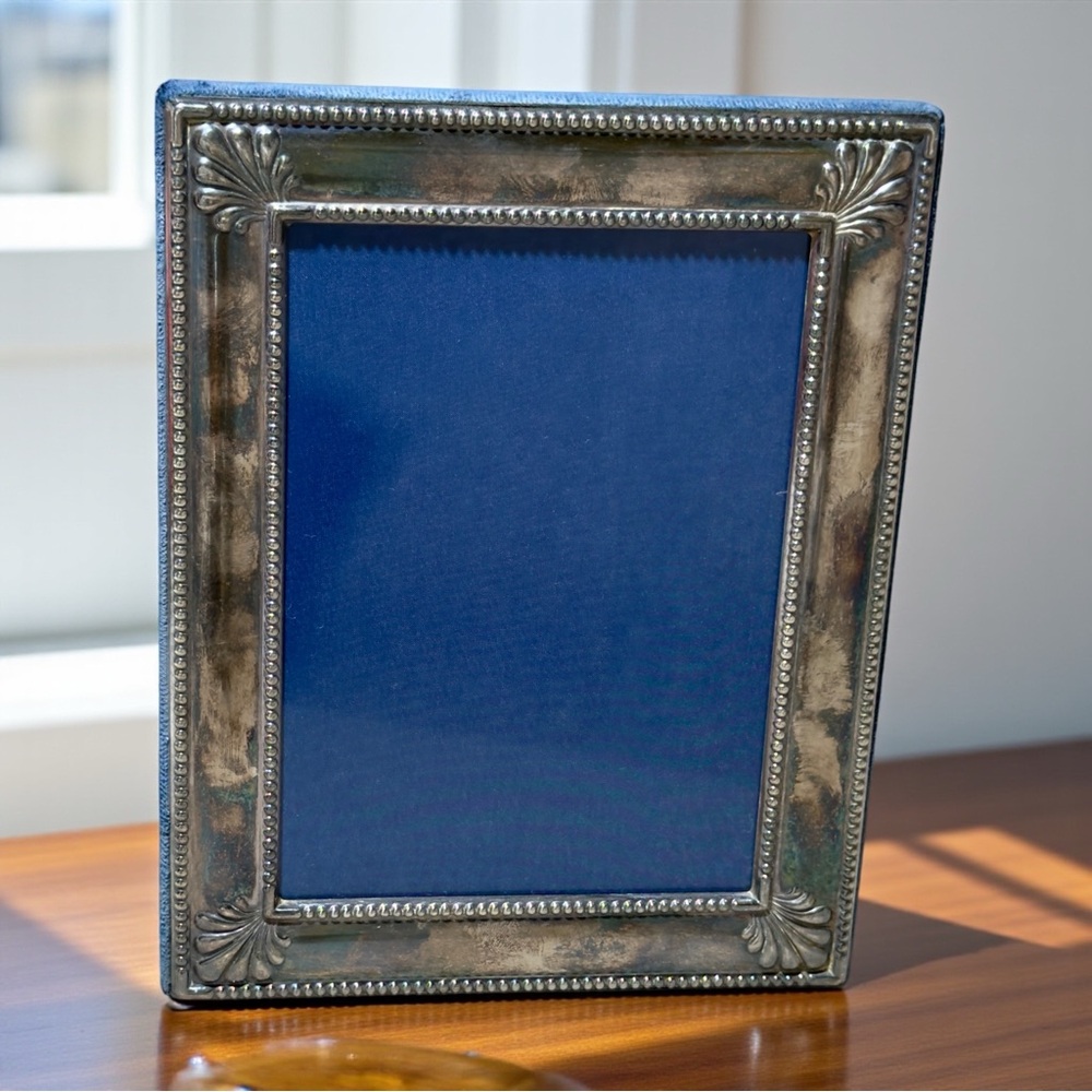 VTG Sheffield Silver Plated Photo Frame Silverware R.C.  7 X 9 Victorian Velvet